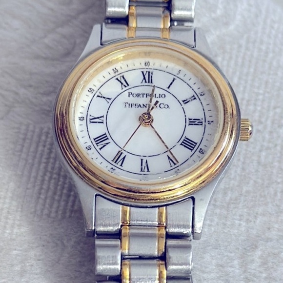 Tiffany & Co. Portfolio Silver and Gold Watch - Picture 2 of 6